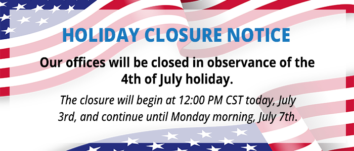 Holiday Closure Notice