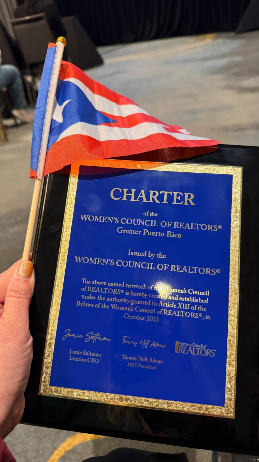 Womens Council of REALTORS® Greater Puerto Rico Charter Plaque 1 1.jpg